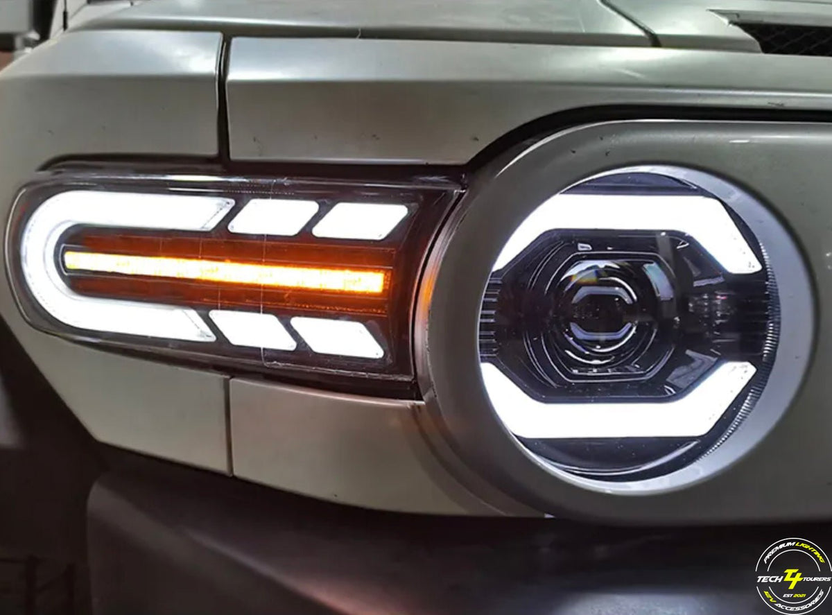 Premium Projector Headlights suitable for use with Toyota FJ Cruiser - Tech4tourers