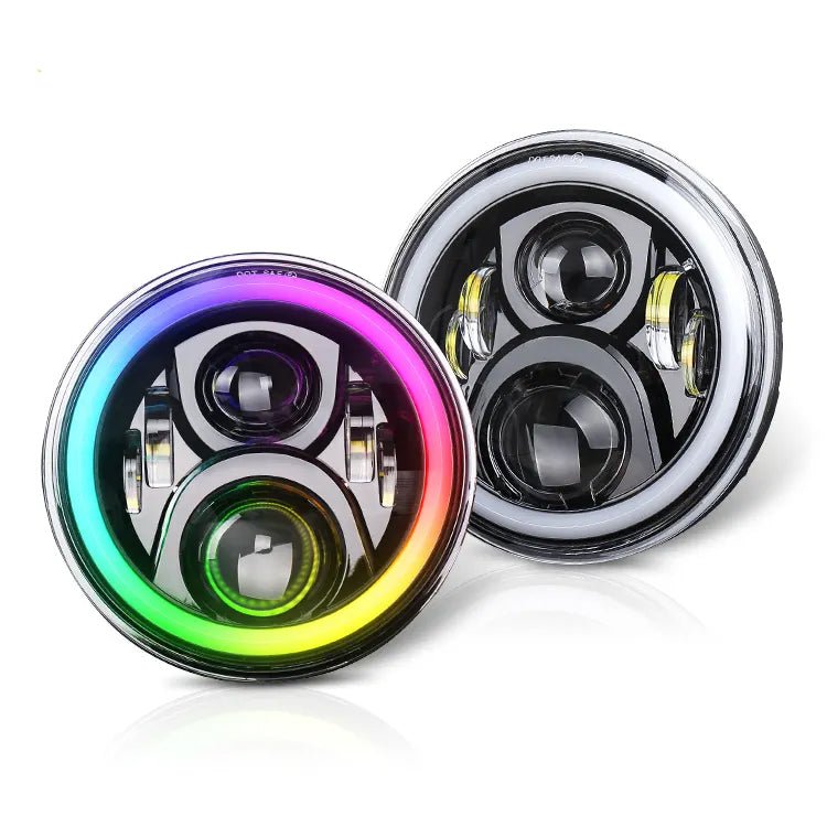 7 Inch Round Chasing RGBW Headlights - Tech4tourers
