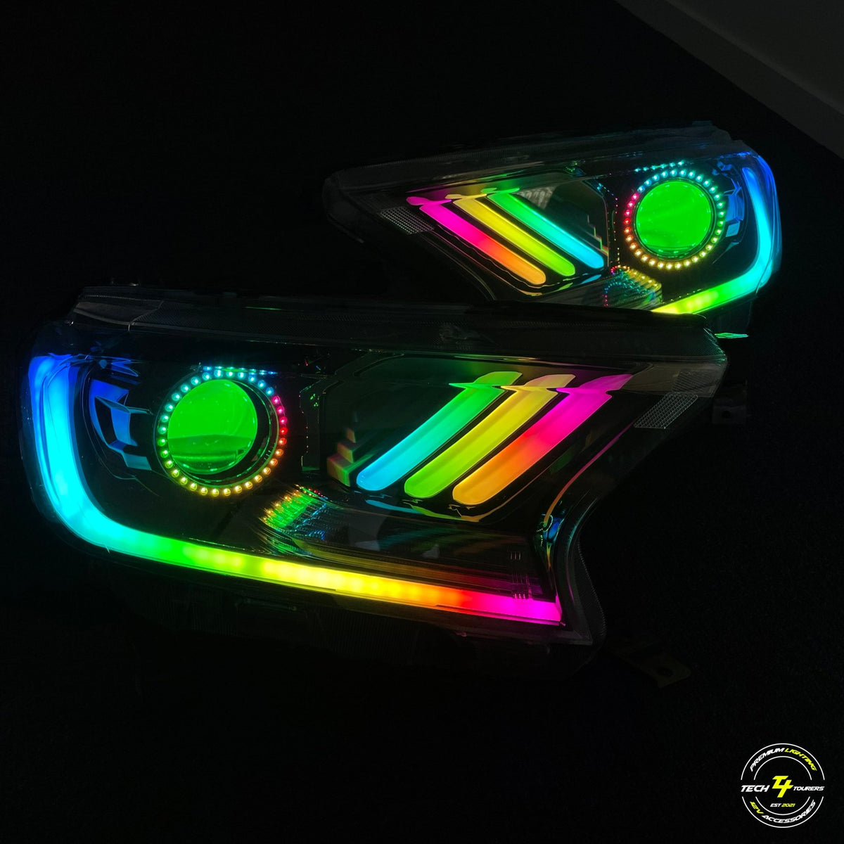 Ford Ranger Px2 - 3 OEM Plus Mustang Headlights - Tech4tourers