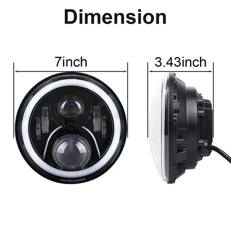 7 Inch Round Chasing RGBW Headlights