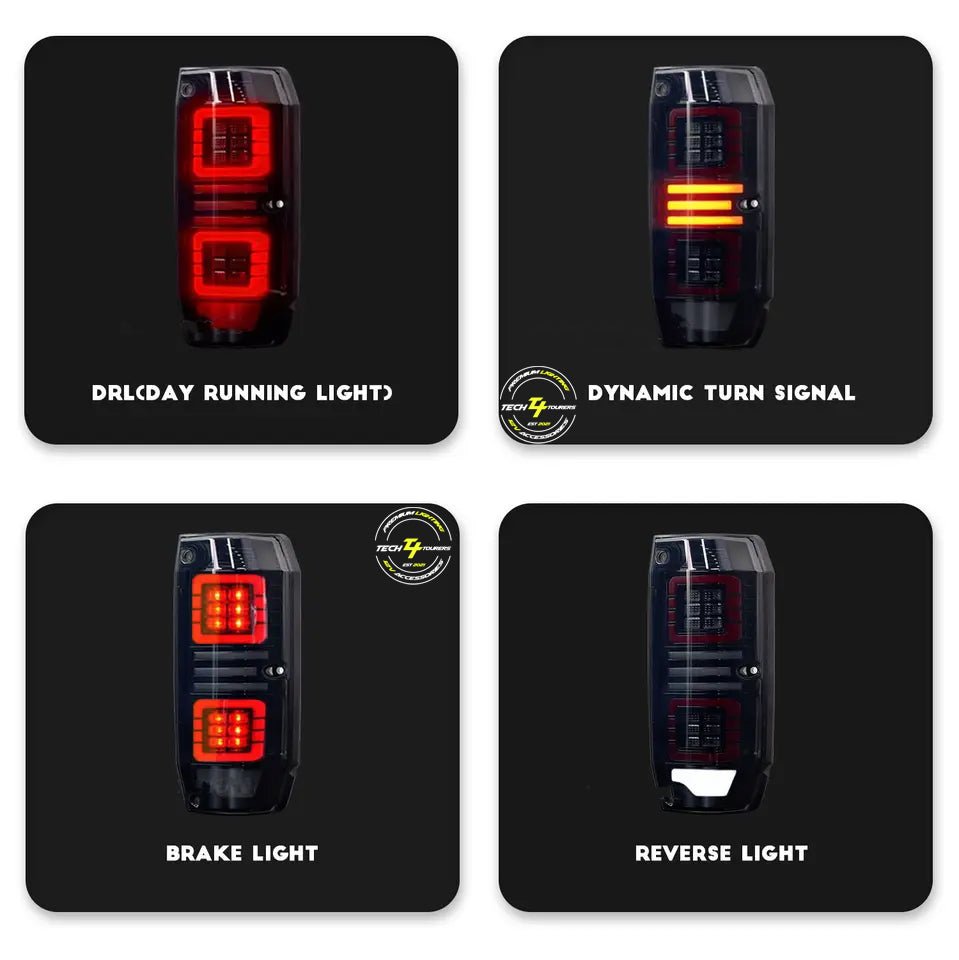 LED Tail Lights suitable for use with Toyota LandCruiser 76 series 2007 - 2024 - Tech4tourers