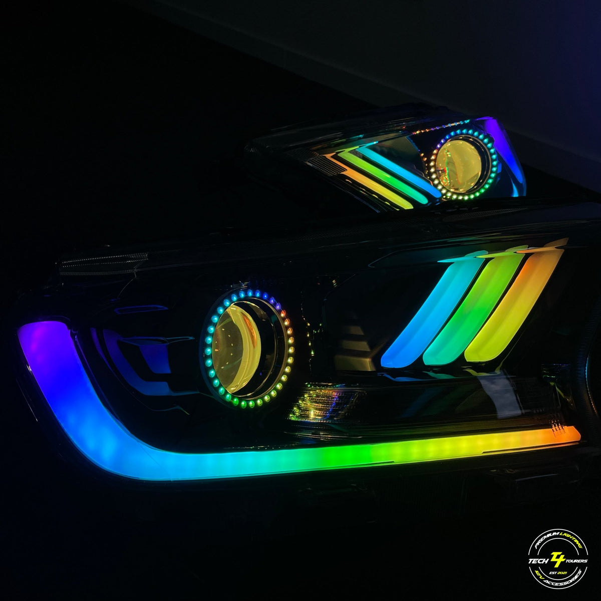 Ford Ranger Px2 - 3 OEM Plus Mustang Headlights - Tech4tourers