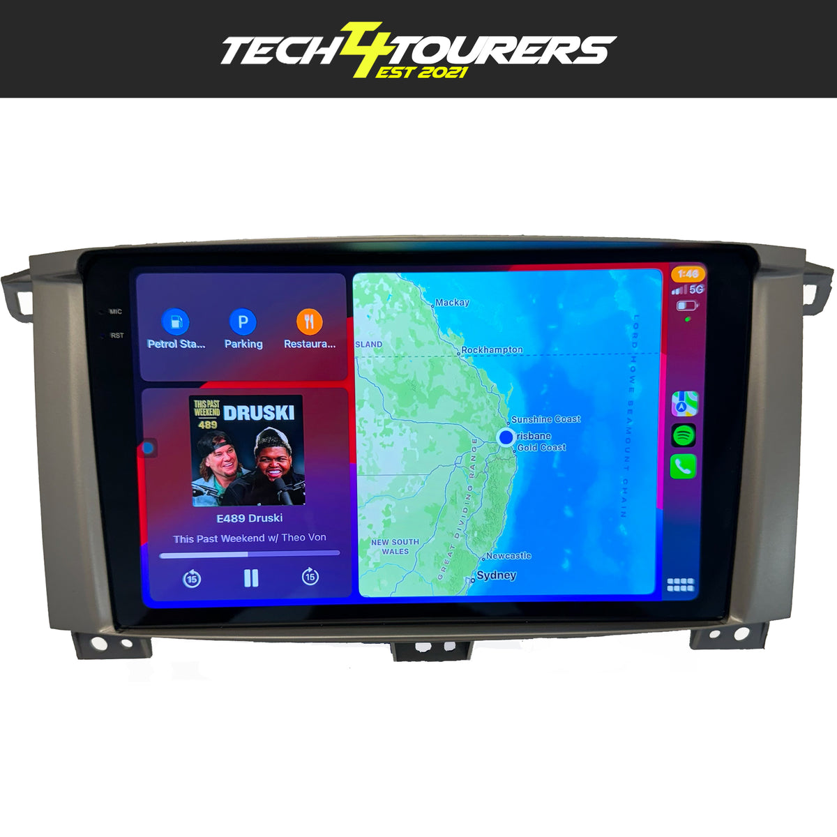 Apple Carplay Head Unit suitable for use with Toyota Landcruiser 100/105 series 1999-2007