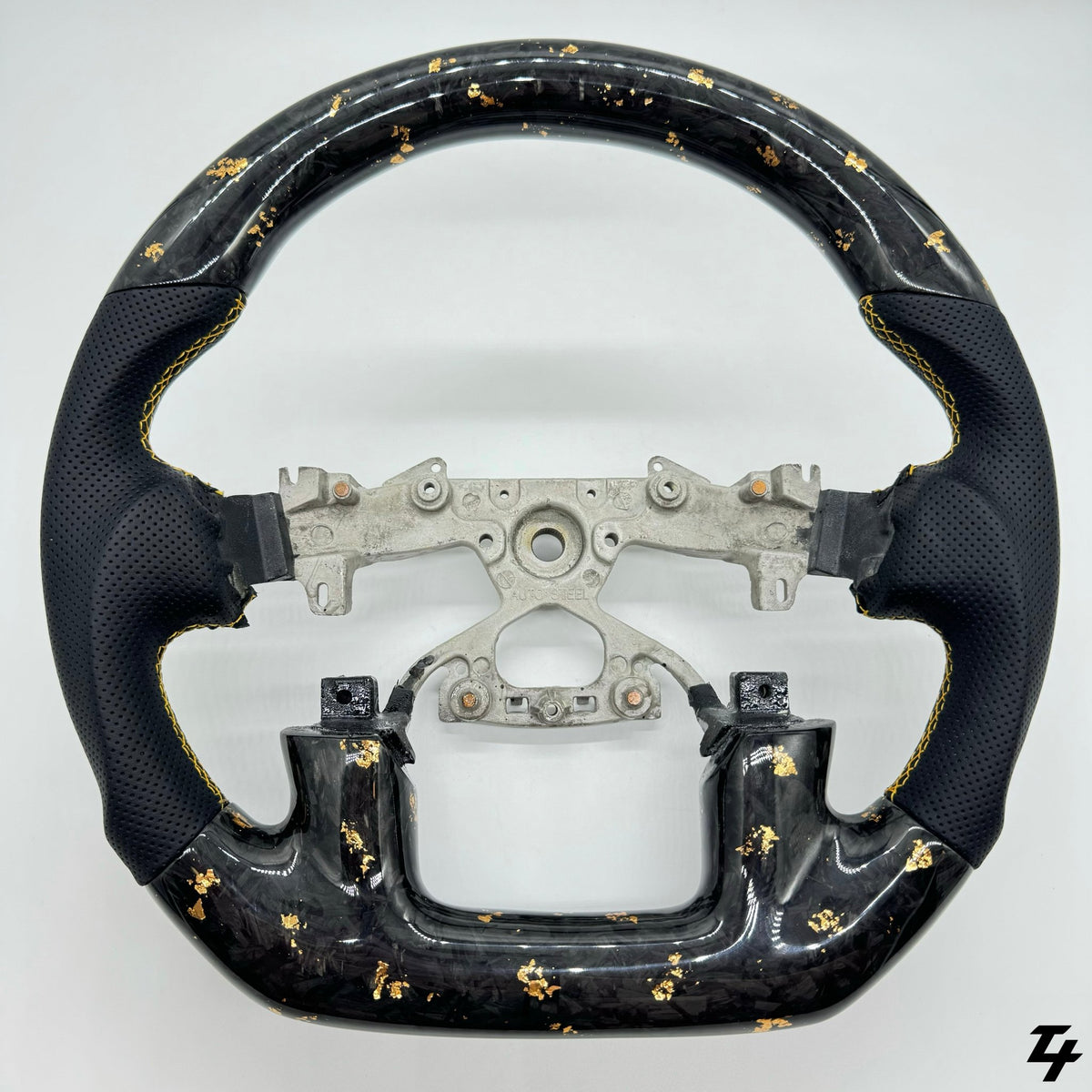 Nissan Patrol Y62 Premium Steering Wheel - Forged Carbon + Gold Flake - Tech4tourers