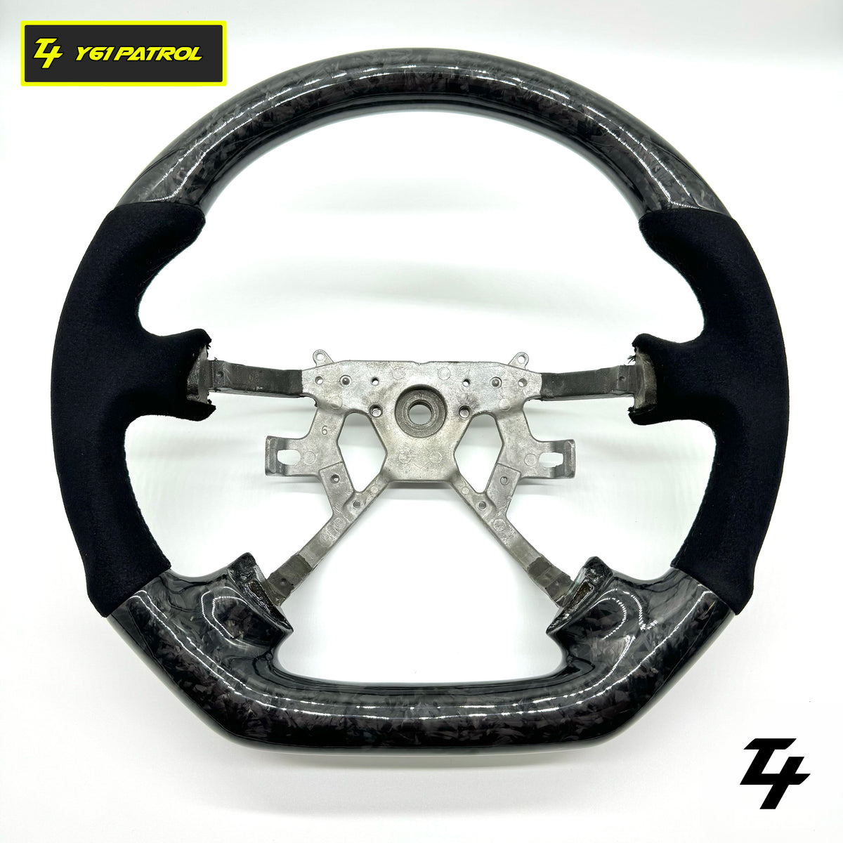 Nissan Patrol Y61 Gu Steering wheel - Forged Carbon Fiber - Alcantara
