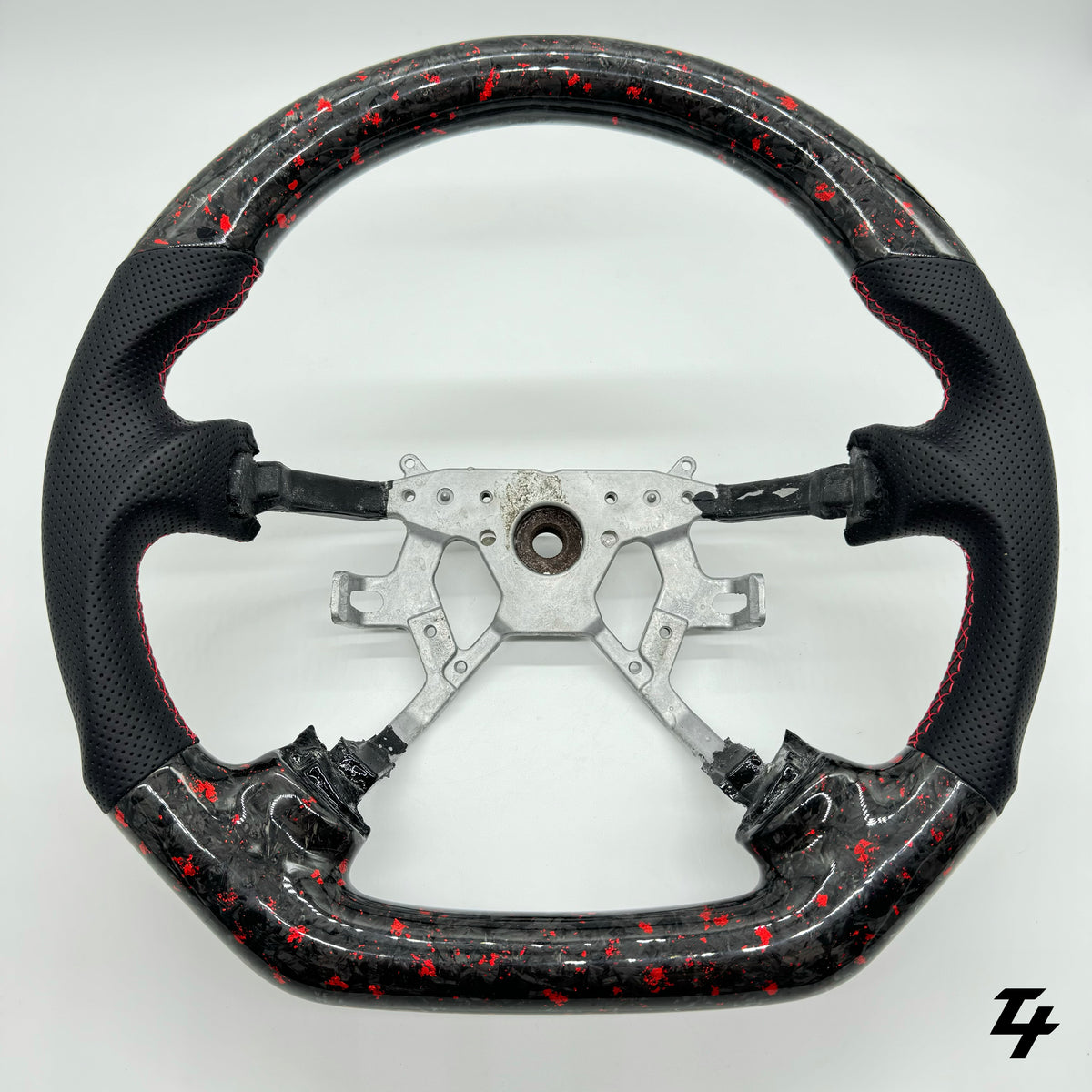 NISSAN GU PATROL Y61 PREMIUM STEERING WHEEL - GENUINE FORGED CARBON (RED FLAKE)