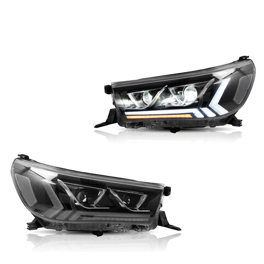Projector headlights suitable for use with Toyota Hilux N80 Bi - LED 2015 - 2020 - Tech4tourers
