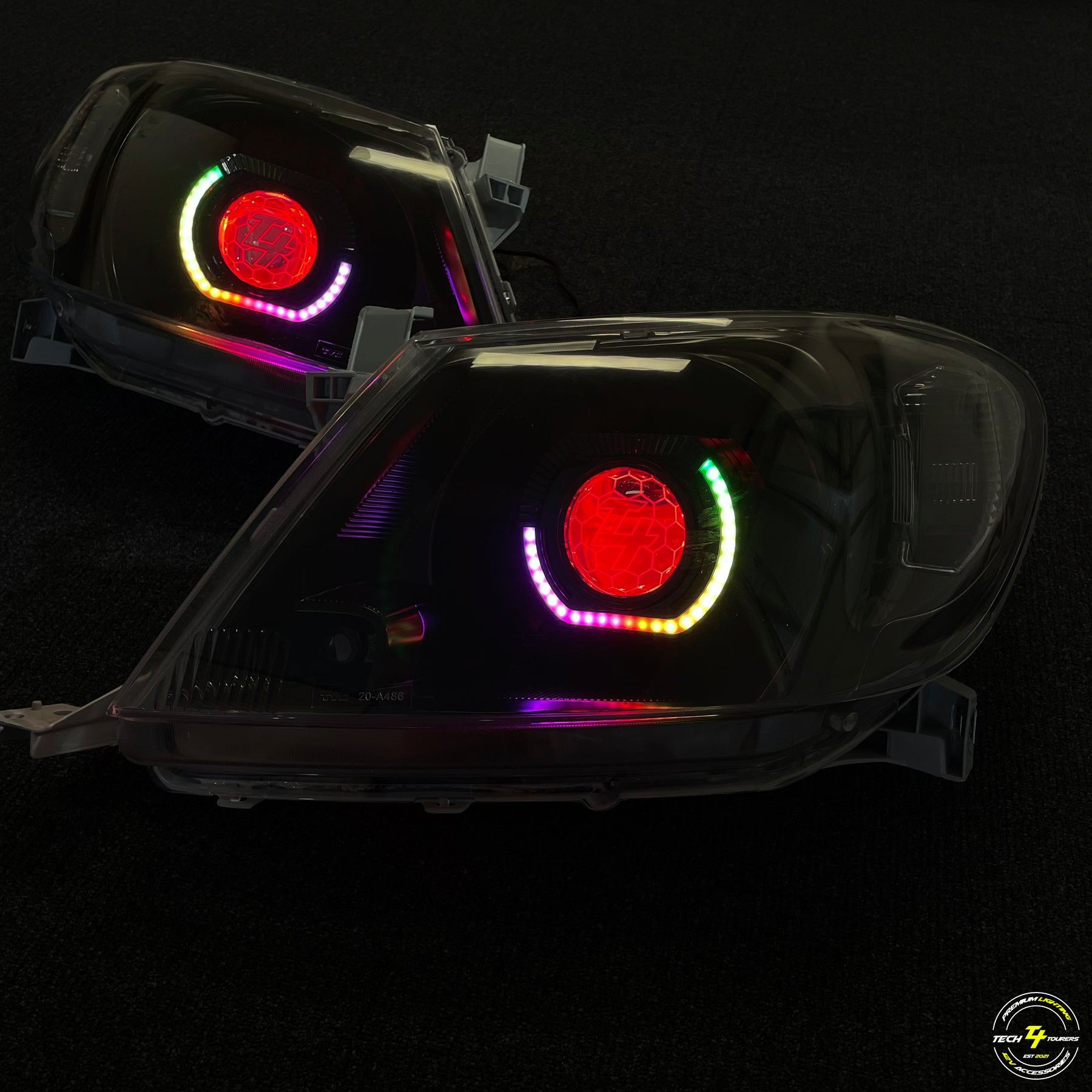 Premium Projector Headlights suitable for use with Toyota Hilux N70 Pre facelift