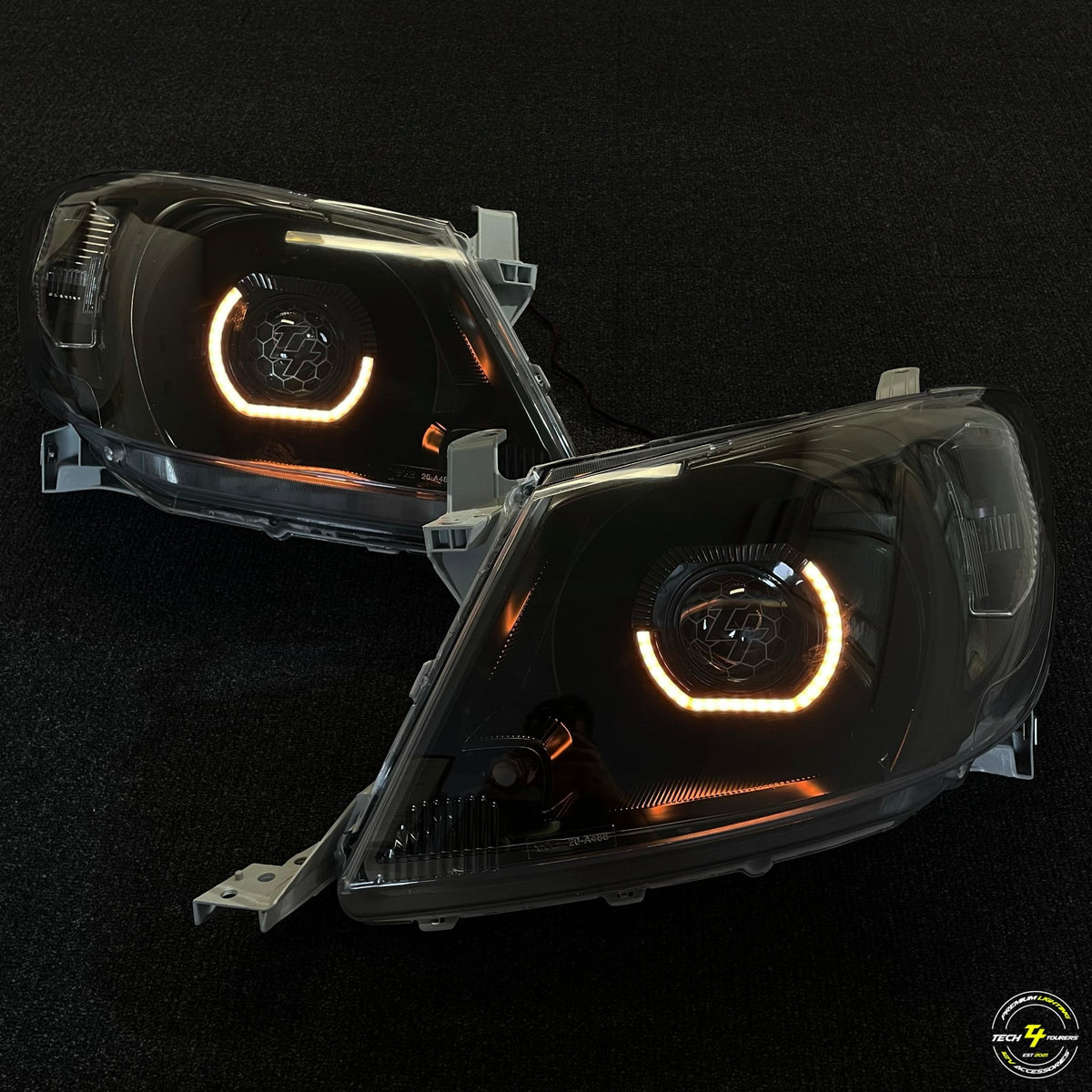 Premium Projector Headlights suitable for use with Toyota Hilux N70 Pre facelift - Tech4tourers