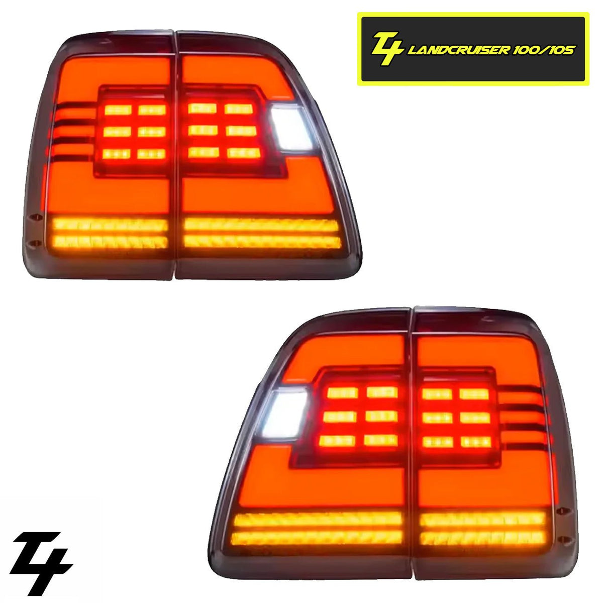 LED Tail Lights suitable for use with Toyota LandCruiser 100/105 Series 1998 - 2007 - Tech4tourers