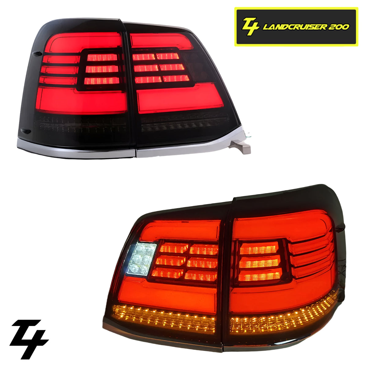 LED Tail Lights suitable for use with Toyota LandCruiser 200 Series 2008 - 2021 - Tech4tourers