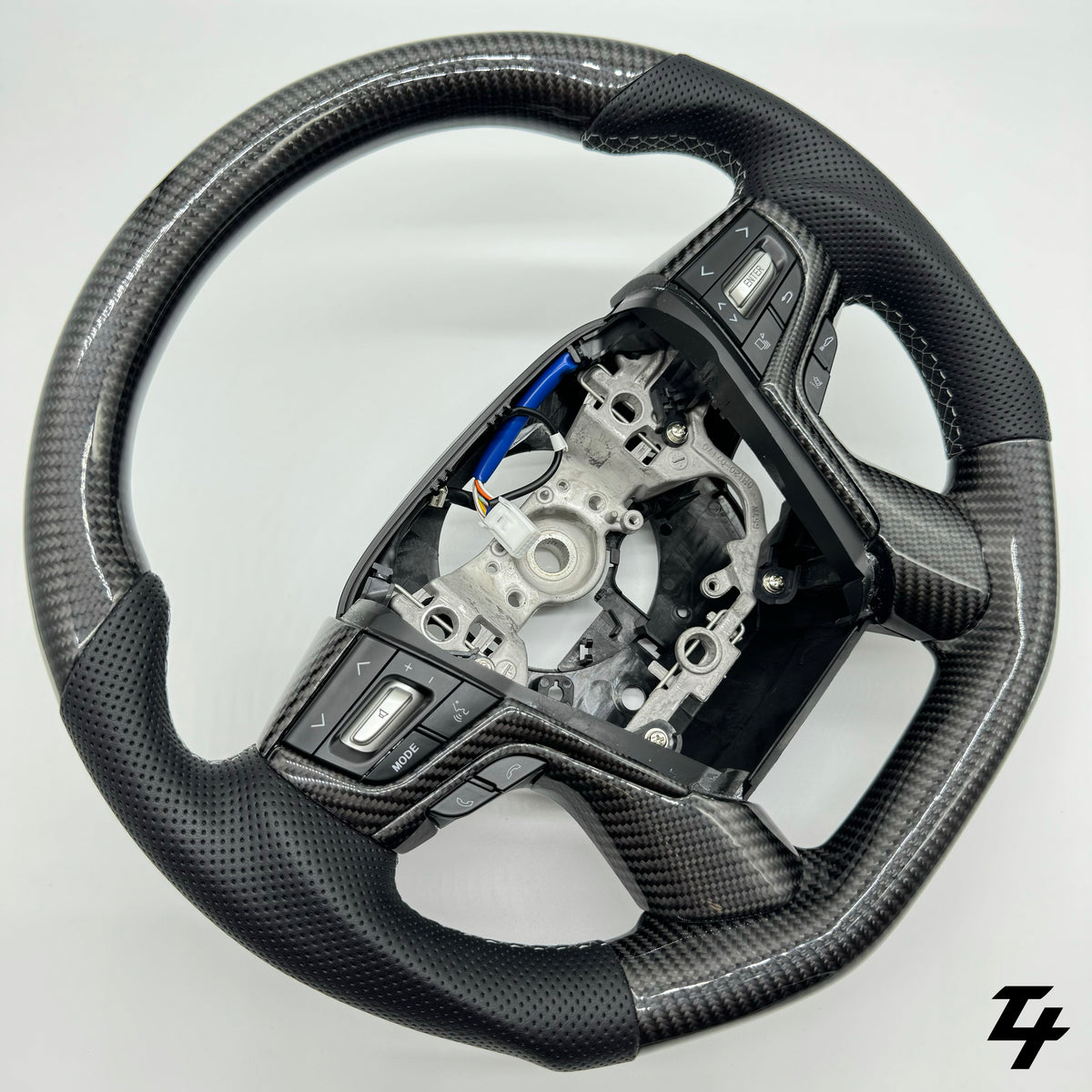 Premium Steering Wheel Carbon Fiber - Perforated Leather suitable for use with Toyota LandCruiser 200 series 2015 - 2021
