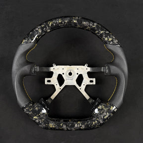 NISSAN GU PATROL Y61 PREMIUM STEERING WHEEL - GENUINE FORGED CARBON (GOLD FLAKE) - Tech4tourers