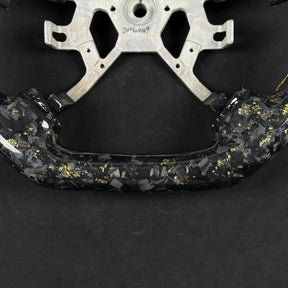 NISSAN GU PATROL Y61 PREMIUM STEERING WHEEL - GENUINE FORGED CARBON (GOLD FLAKE) - Tech4tourers