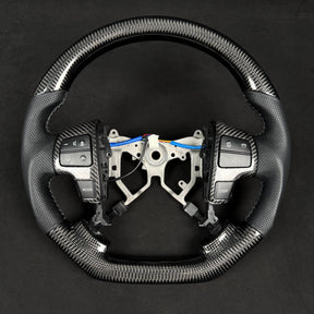 Premium Steering Wheel - Suitable for use with Toyota LandCruiser 70 Series 2007-2023 Genuine Perforated Leather & Carbon Fiber - Tech4tourers
