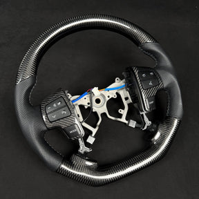 Premium Steering Wheel - Suitable for use with Toyota LandCruiser 70 Series 2007-2023 Genuine Perforated Leather & Carbon Fiber - Tech4tourers