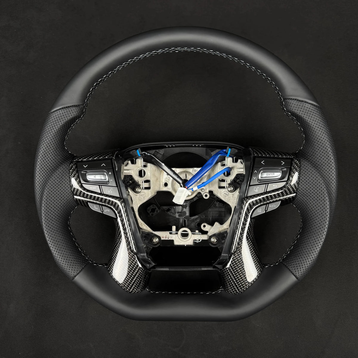Premium Steering Wheel - Suitable for use with Toyota LandCruiser 200 Series 2015-2021 Genuine Perforated Leather - Tech4tourers
