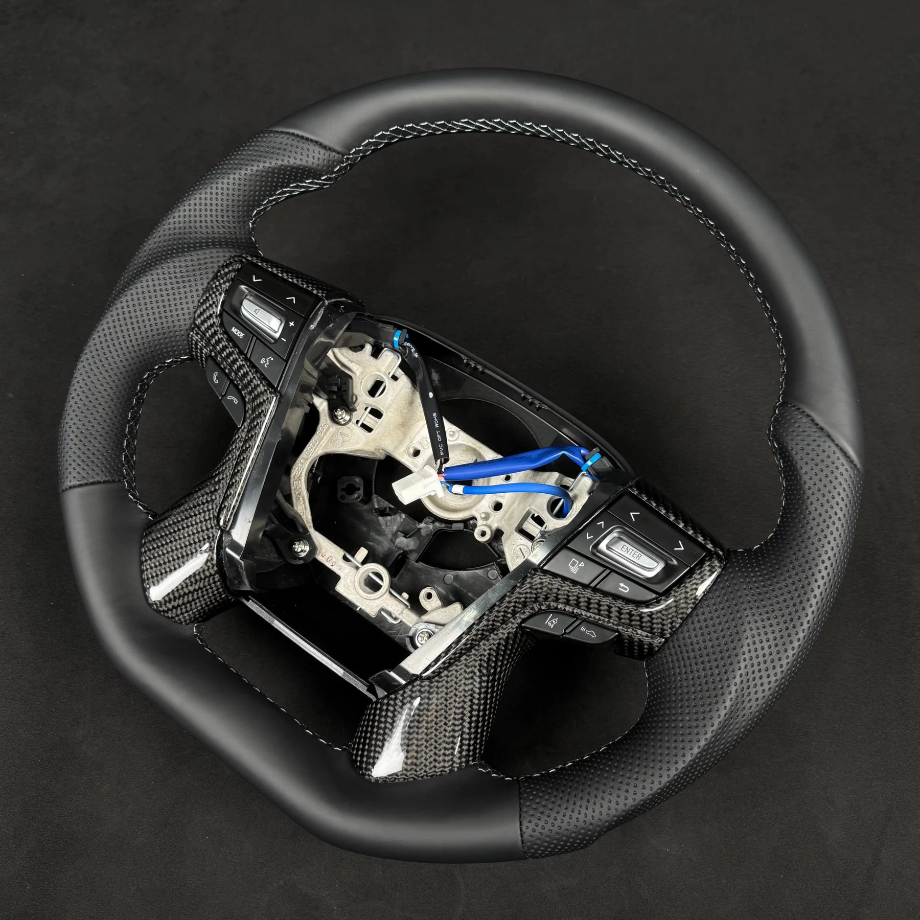 Premium Steering Wheel - Suitable for use with Toyota LandCruiser 200 Series 2015-2021 Genuine Perforated Leather - Tech4tourers