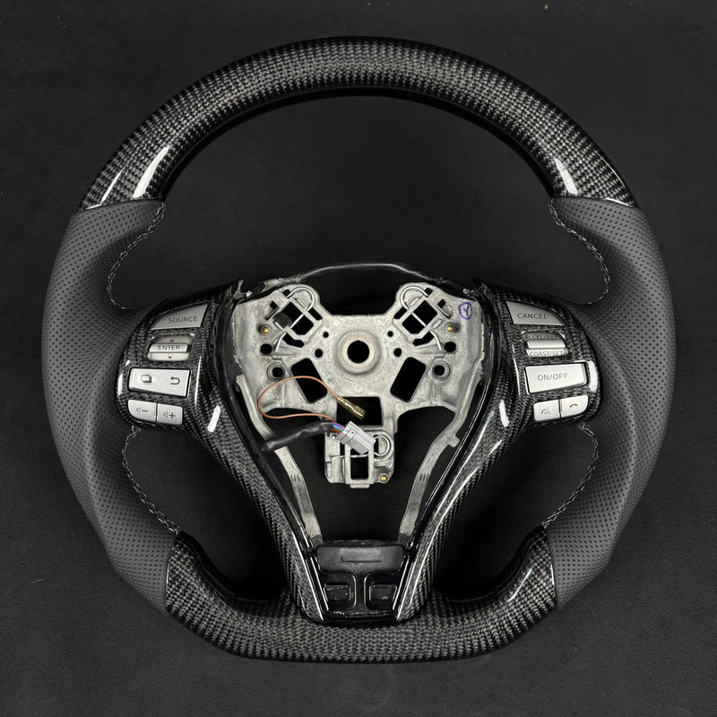 Nissan Navara NP300/D23 Premium Steering Wheel – Genuine Perforated Leather & Carbon Fibre