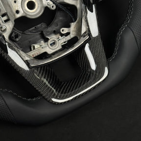 Premium Steering wheel - Suitable for use with Toyota Hilux N80 2015-2026 Genuine Leather + Centre Stripe - Tech4tourers