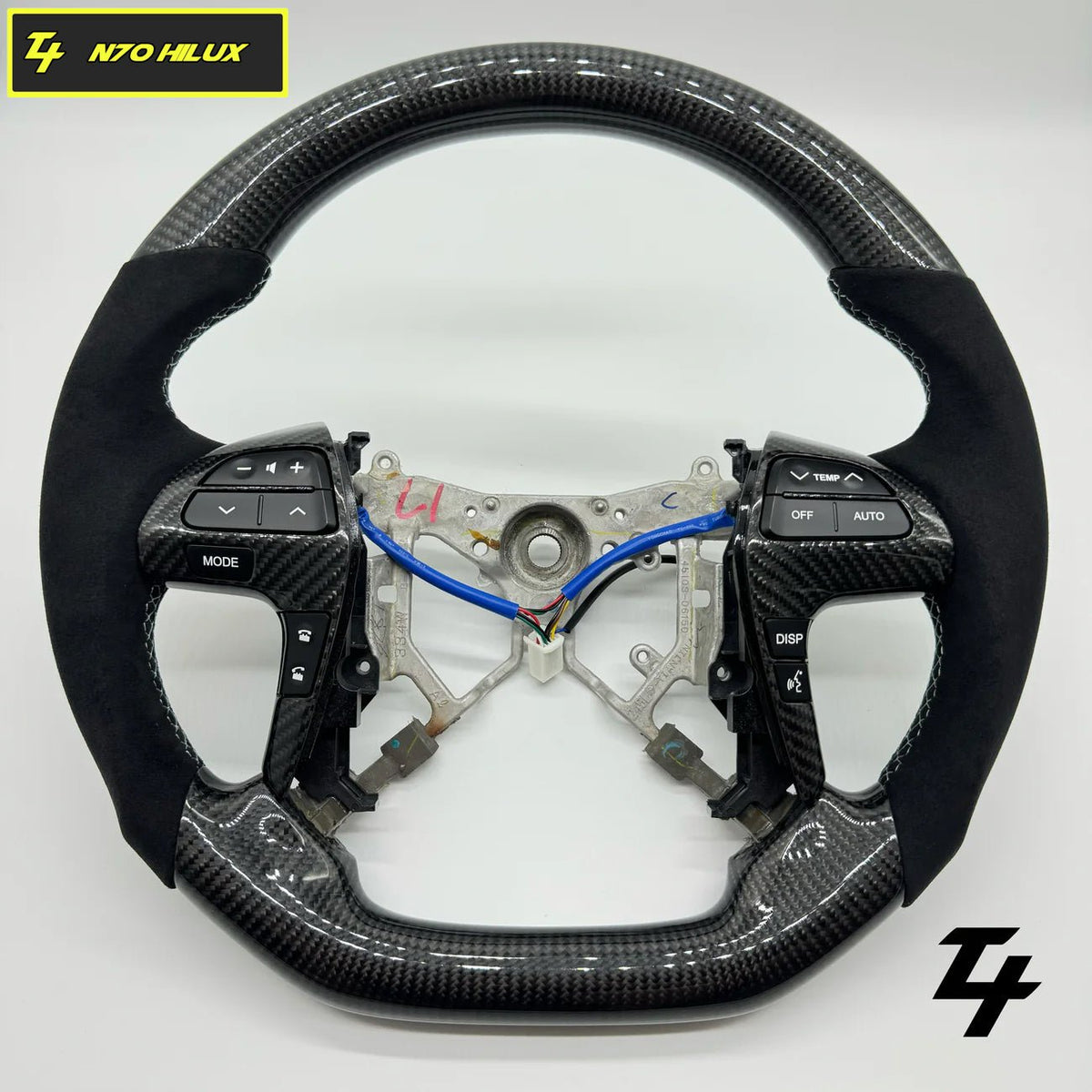 Premium Steering Wheel - Carbon Fiber / Alcantara suitable for use with Toyota Hilux N70 2011 - 2015 - Tech4tourers