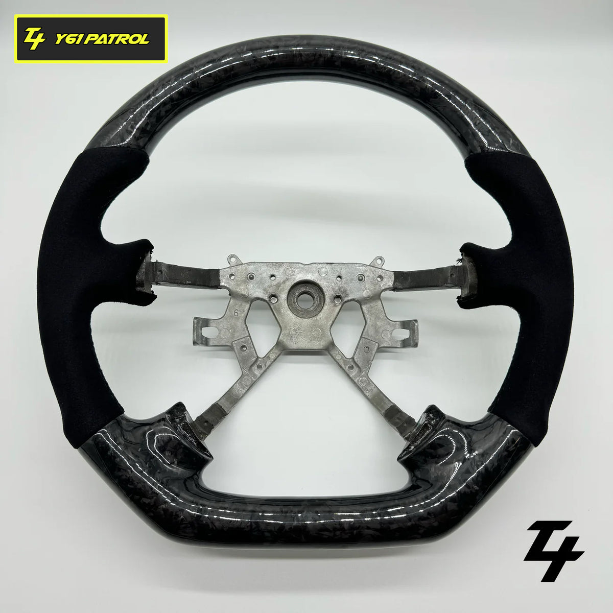 NISSAN GU PATROL Y61 PREMIUM STEERING WHEEL - GENUINE FORGED CARBON & ALCANTARA