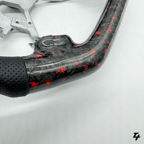 NISSAN GU PATROL Y61 PREMIUM STEERING WHEEL - GENUINE FORGED CARBON (RED FLAKE)