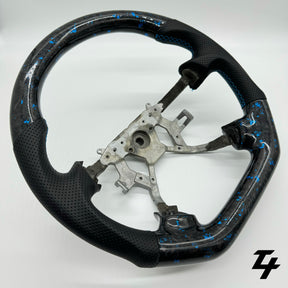 NISSAN GU PATROL Y61 PREMIUM STEERING WHEEL - GENUINE FORGED CARBON (BLUE FLAKE)