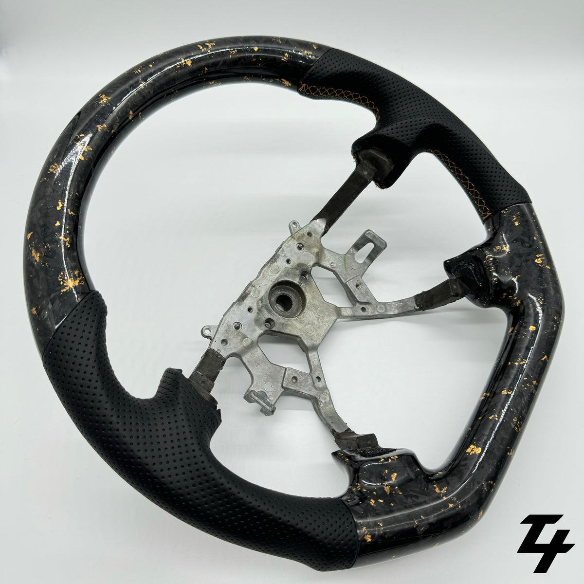 NISSAN GU PATROL Y61 PREMIUM STEERING WHEEL - GENUINE FORGED CARBON (GOLD FLAKE)