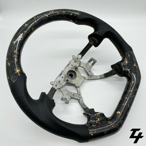 NISSAN GU PATROL Y61 PREMIUM STEERING WHEEL - GENUINE FORGED CARBON (GOLD FLAKE)