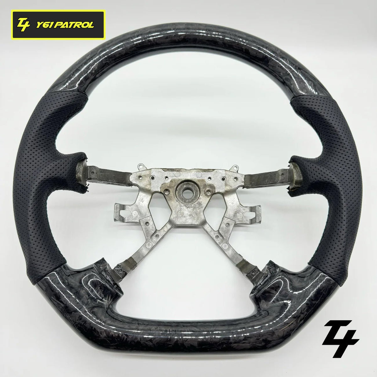 Nissan GU Patrol Y61 Premium Steering Wheel - GENUINE FORGED CARBON & LEATHER - Tech4tourers