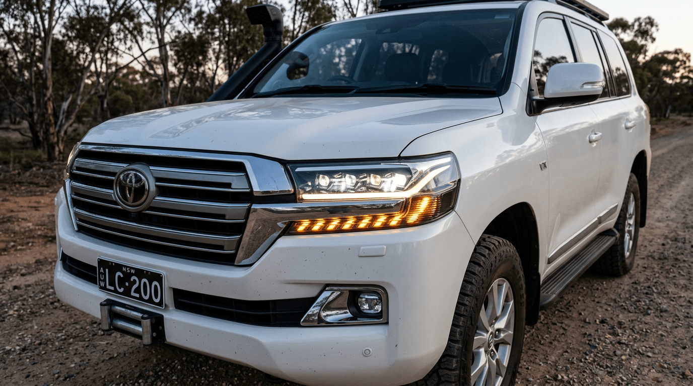 Premium Projector Headlights Suitable For Use With Toyota LandCruiser 200 Series 2016 - 2021 - Tech4tourers
