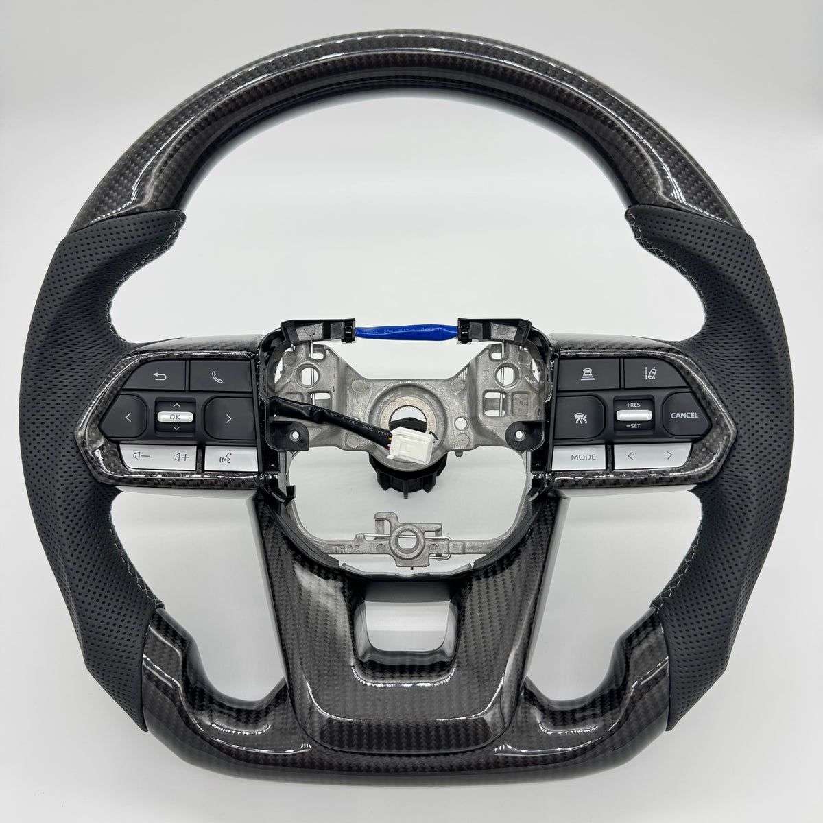 Premium Steering Wheel - Suitable for use with Toyota LandCruiser 300 series 2022 - 2026 Genuine Perforated Leather & Carbon Fiber
