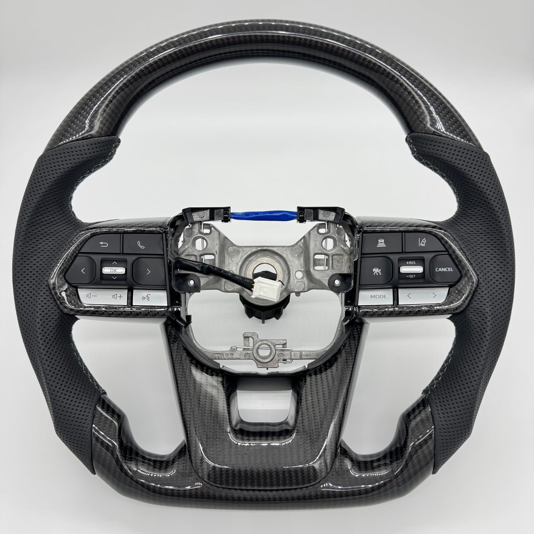 Premium Steering Wheel - Suitable for use with Toyota LandCruiser 300 series 2022 - 2026 Genuine Perforated Leather & Carbon Fiber