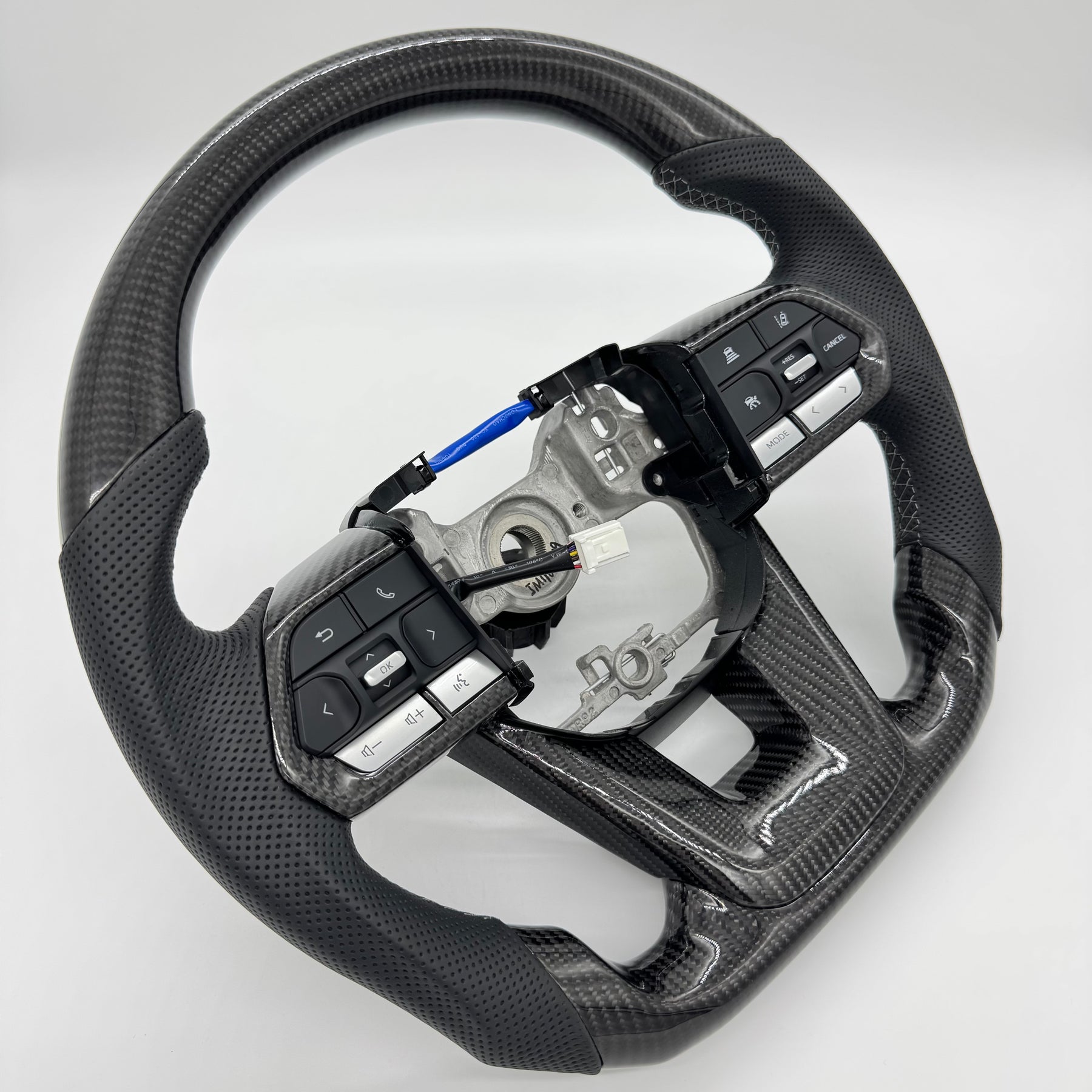 Premium Steering Wheel - Suitable for use with Toyota LandCruiser 300 series 2022 - 2026 Genuine Perforated Leather & Carbon Fiber