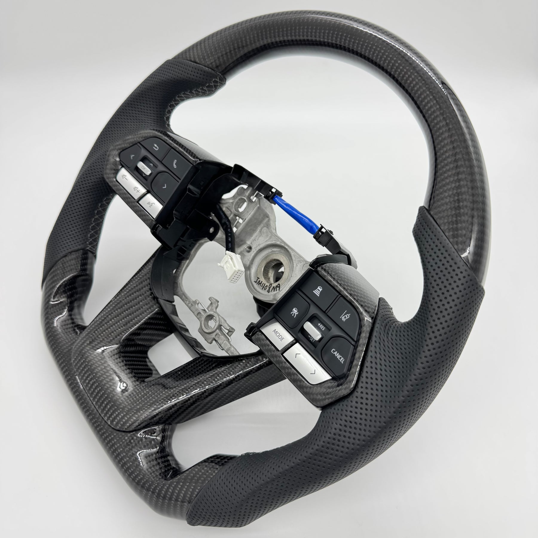 Premium Steering Wheel - Suitable for use with Toyota LandCruiser 300 series 2022 - 2026 Genuine Perforated Leather & Carbon Fiber