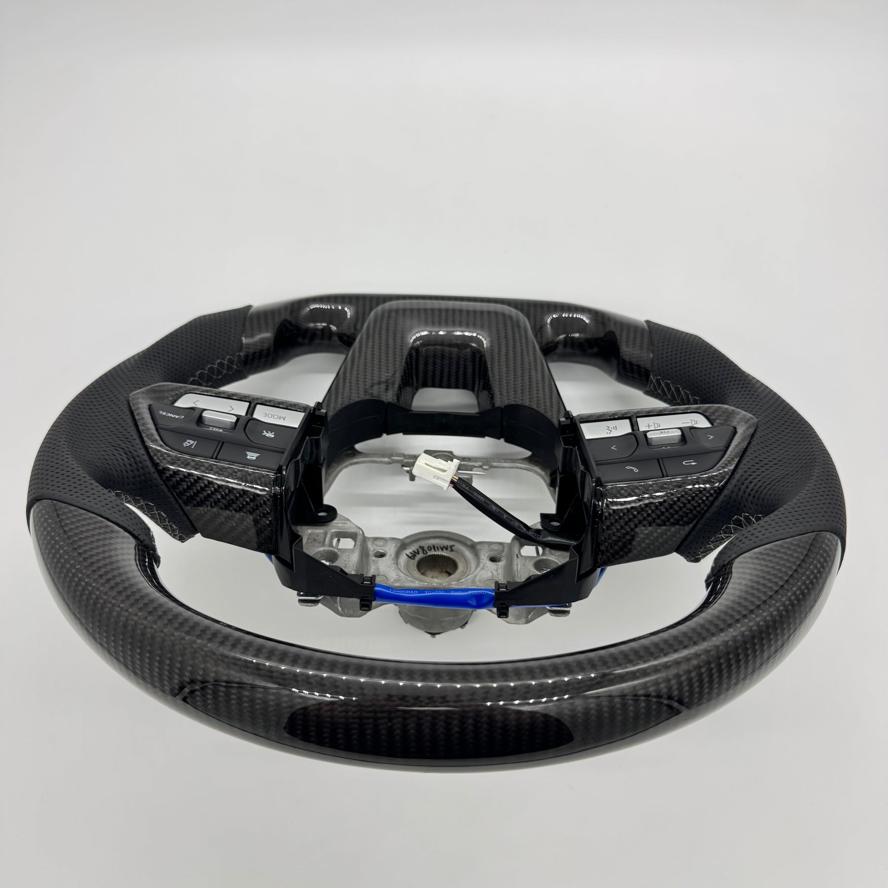 Premium Steering Wheel - Suitable for use with Toyota LandCruiser 300 series 2022 - 2026 Genuine Perforated Leather & Carbon Fiber