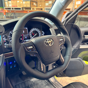 Premium Steering Wheel - Suitable for use with Toyota LandCruiser 200 Series 2015-2021 Genuine Perforated Leather