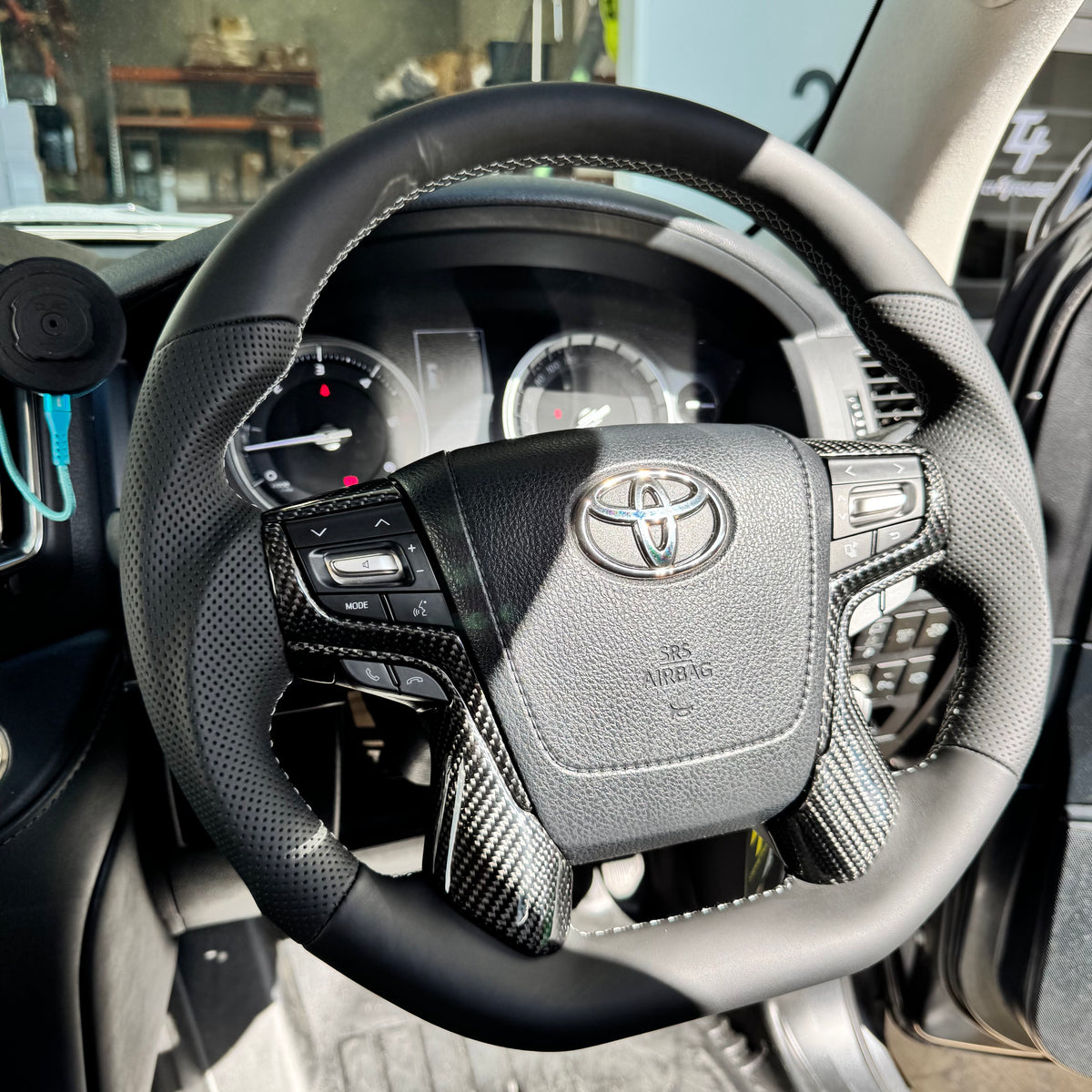 Premium Steering Wheel - Suitable for use with Toyota LandCruiser 200 Series 2015-2021 Genuine Perforated Leather