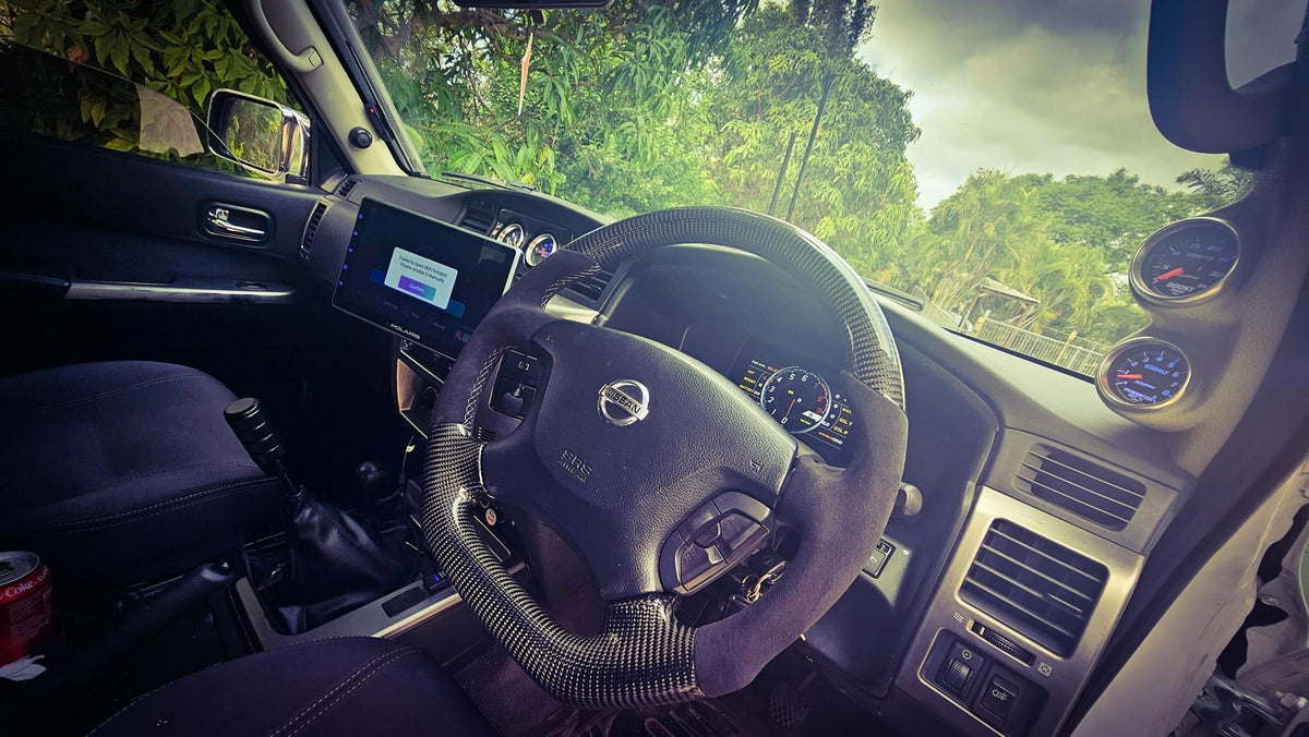Nissan Gu Patrol Y61 Premium Steering Wheel - GENUINE Alcantara - Tech4tourers