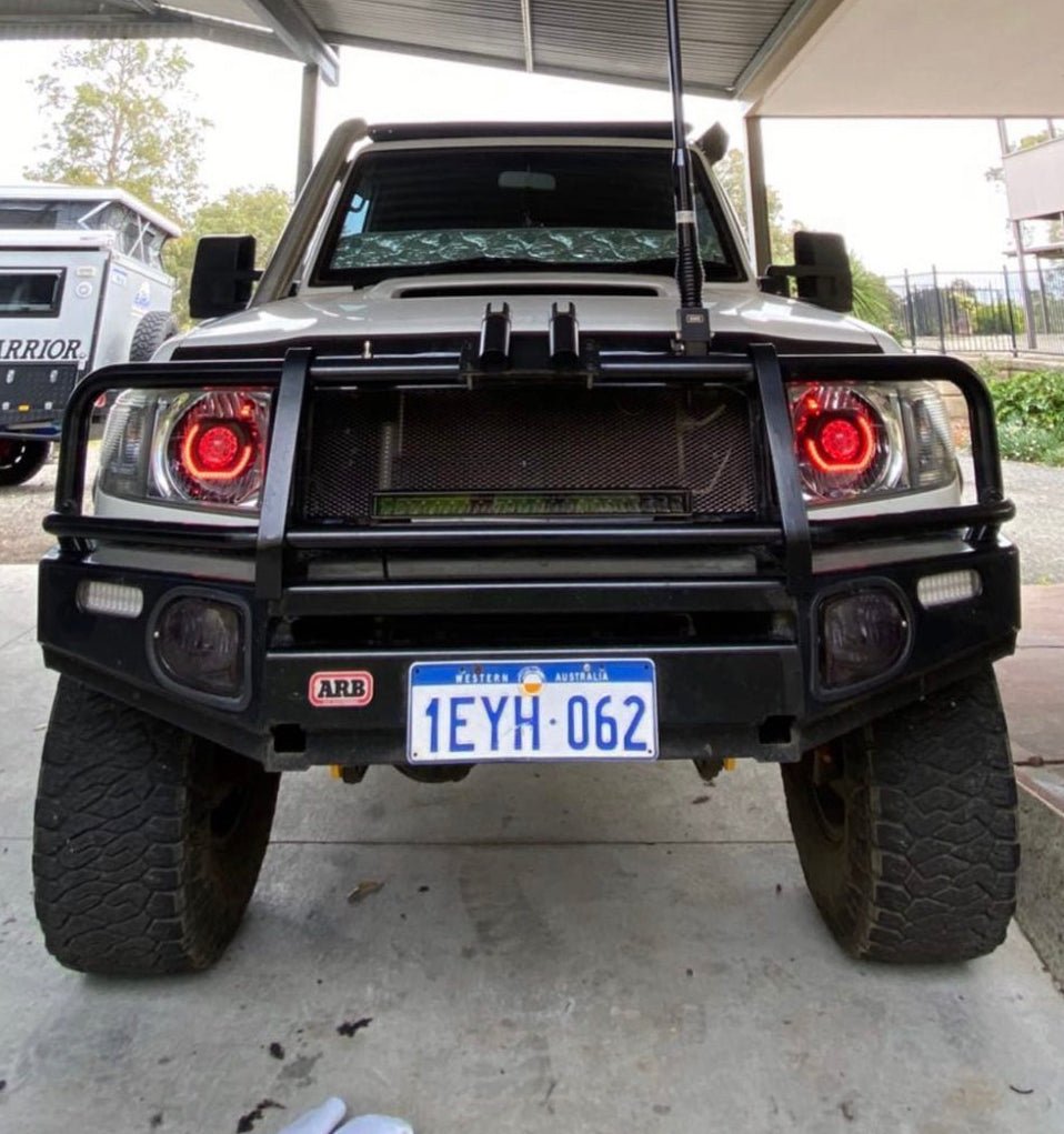 Premium Projector Headlights suitable for use with Toyota LandCruiser 70 Series - Tech4tourers