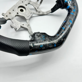 NISSAN GU PATROL Y61 PREMIUM STEERING WHEEL - GENUINE FORGED CARBON (BLUE FLAKE)