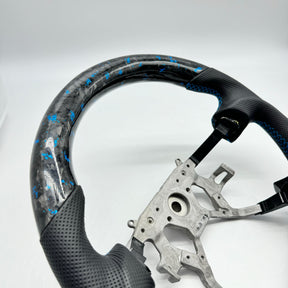 NISSAN GU PATROL Y61 PREMIUM STEERING WHEEL - GENUINE FORGED CARBON (BLUE FLAKE)