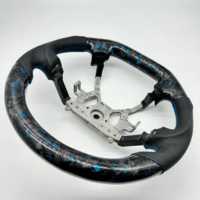 NISSAN GU PATROL Y61 PREMIUM STEERING WHEEL - GENUINE FORGED CARBON (BLUE FLAKE)