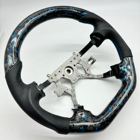 NISSAN GU PATROL Y61 PREMIUM STEERING WHEEL - GENUINE FORGED CARBON (BLUE FLAKE)
