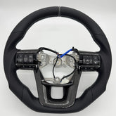 Premium Steering Wheel - Suitable for use with Toyota LandCruiser 70 2024 - 2026 Genuine Leather + Centre Stripe - Tech4tourers