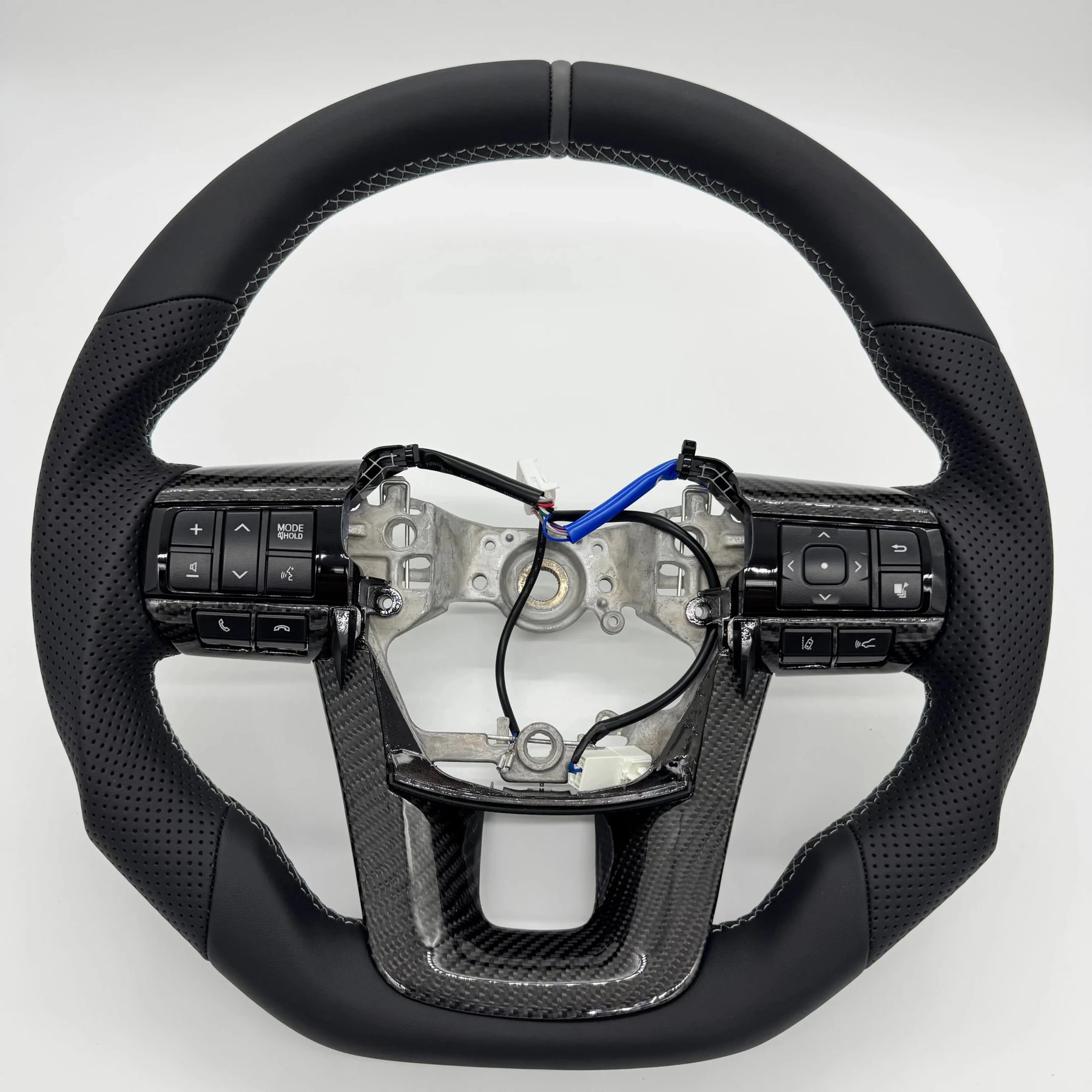 Premium Steering Wheel - Suitable for use with Toyota LandCruiser 70 2024 - 2026 Genuine Leather + Centre Stripe - Tech4tourers