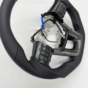Premium Steering Wheel - Suitable for use with Toyota LandCruiser 70 2024 - 2026 Genuine Leather + Centre Stripe - Tech4tourers