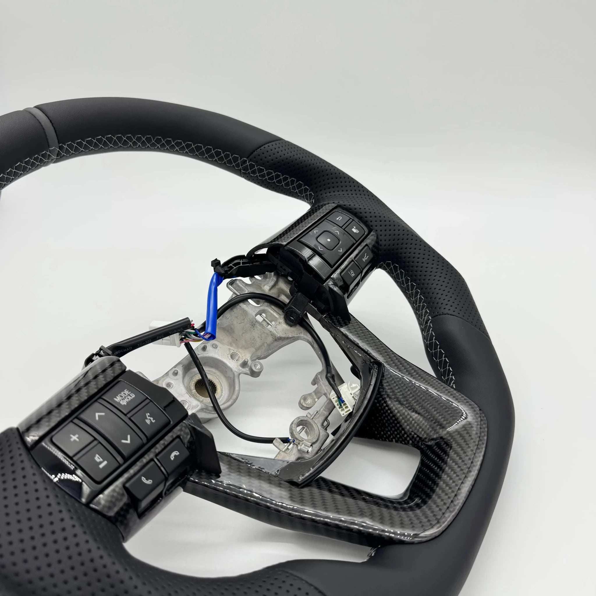 Premium Steering Wheel - Suitable for use with Toyota LandCruiser 70 2024 - 2026 Genuine Leather + Centre Stripe - Tech4tourers