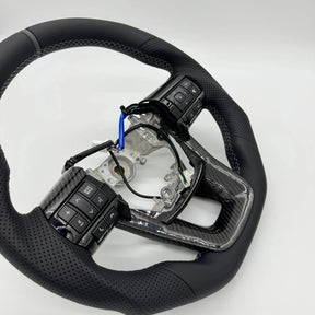 Premium Steering Wheel - Suitable for use with Toyota LandCruiser 70 2024 - 2026 Genuine Leather + Centre Stripe - Tech4tourers